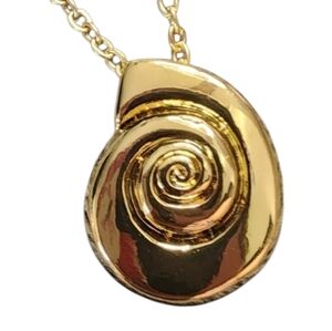 Elegant Gold-Toned Spiral Pendant Necklace